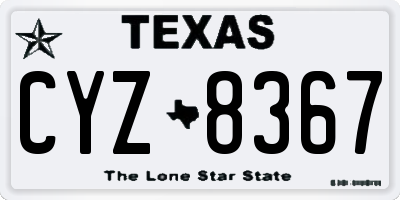 TX license plate CYZ8367