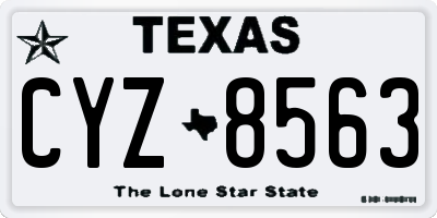 TX license plate CYZ8563
