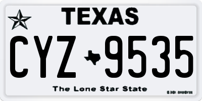 TX license plate CYZ9535