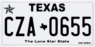 TX license plate CZA0655