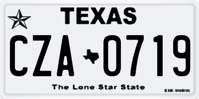 TX license plate CZA0719