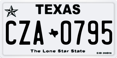 TX license plate CZA0795