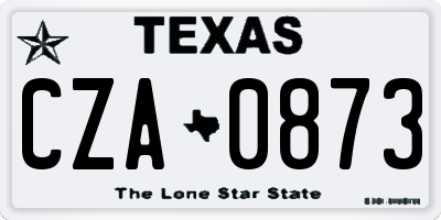 TX license plate CZA0873