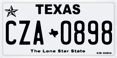 TX license plate CZA0898