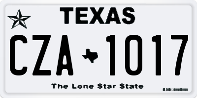 TX license plate CZA1017