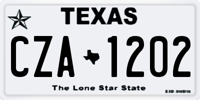 TX license plate CZA1202