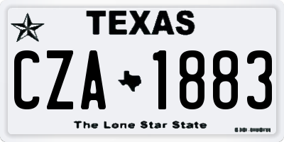 TX license plate CZA1883