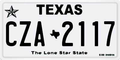 TX license plate CZA2117