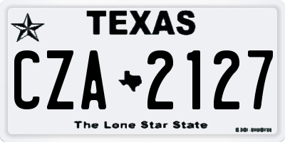 TX license plate CZA2127
