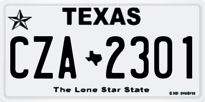 TX license plate CZA2301
