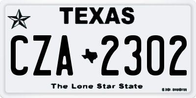 TX license plate CZA2302