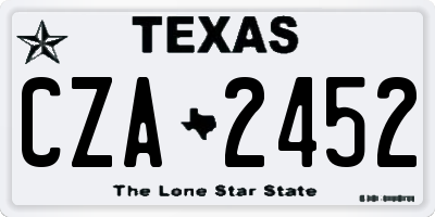 TX license plate CZA2452