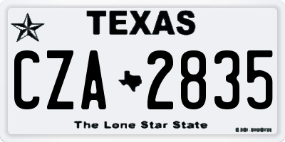 TX license plate CZA2835