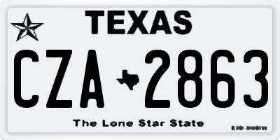 TX license plate CZA2863