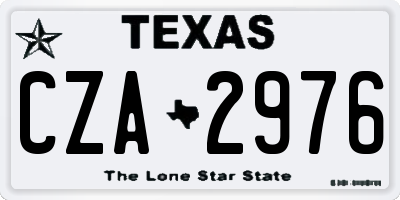 TX license plate CZA2976