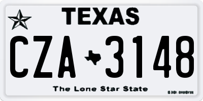 TX license plate CZA3148