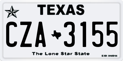 TX license plate CZA3155