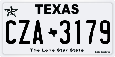 TX license plate CZA3179