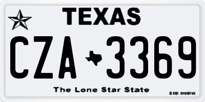 TX license plate CZA3369