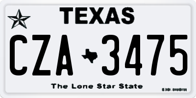 TX license plate CZA3475