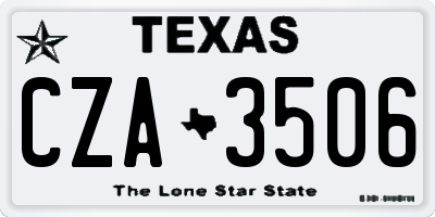 TX license plate CZA3506