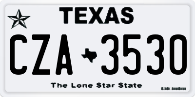 TX license plate CZA3530