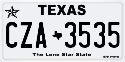 TX license plate CZA3535