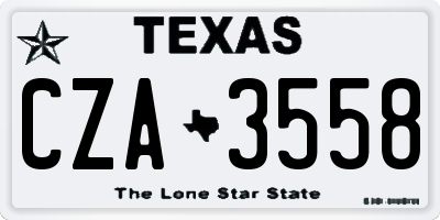TX license plate CZA3558