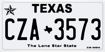 TX license plate CZA3573