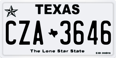 TX license plate CZA3646