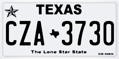 TX license plate CZA3730