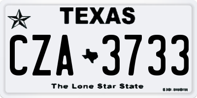 TX license plate CZA3733