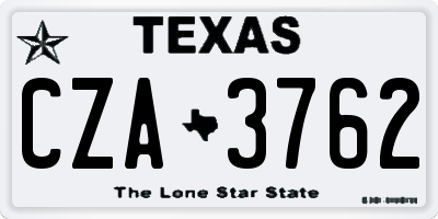 TX license plate CZA3762