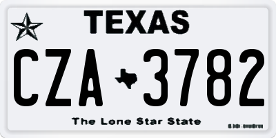 TX license plate CZA3782
