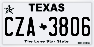 TX license plate CZA3806