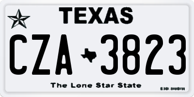 TX license plate CZA3823