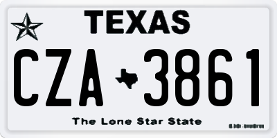 TX license plate CZA3861