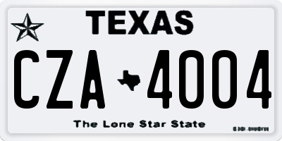 TX license plate CZA4004