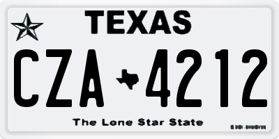 TX license plate CZA4212