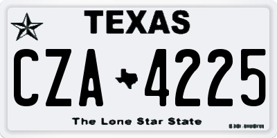 TX license plate CZA4225
