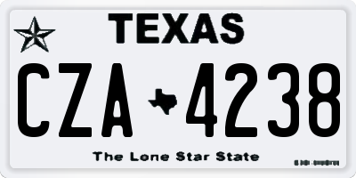 TX license plate CZA4238