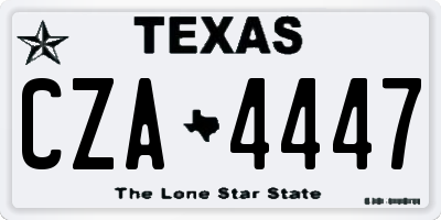 TX license plate CZA4447