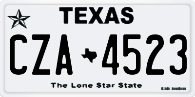 TX license plate CZA4523