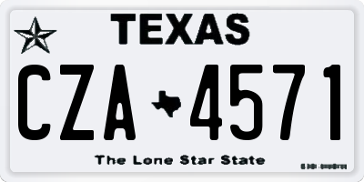 TX license plate CZA4571