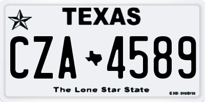 TX license plate CZA4589