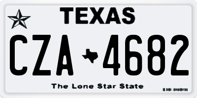 TX license plate CZA4682