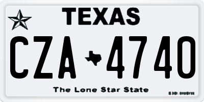 TX license plate CZA4740
