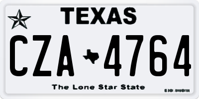 TX license plate CZA4764