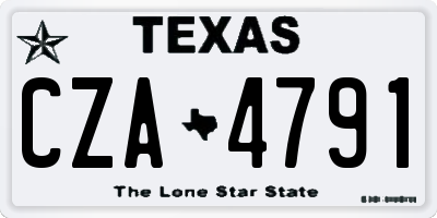 TX license plate CZA4791