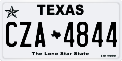 TX license plate CZA4844
